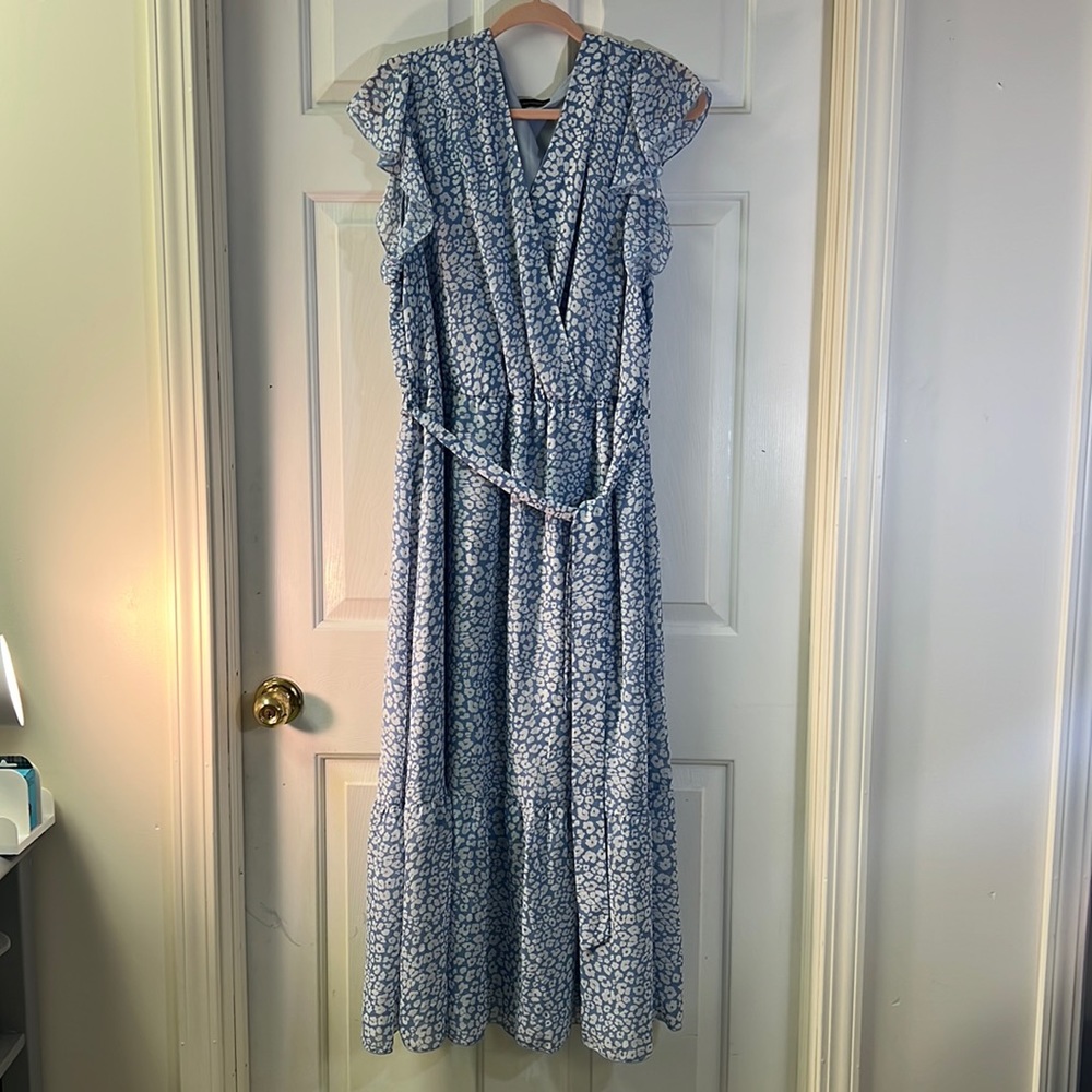 XXL blue leopard maxi dress